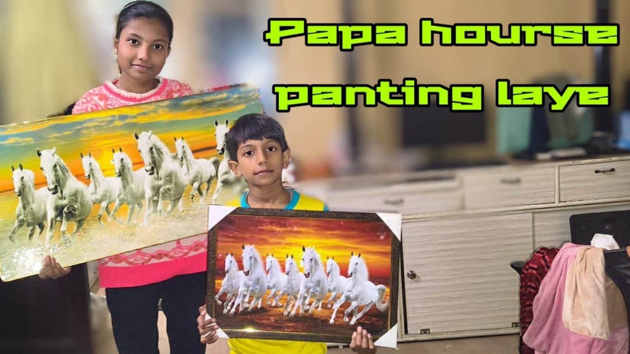  Papa laye 😍 7 Running Horses Painting New Home Decor.