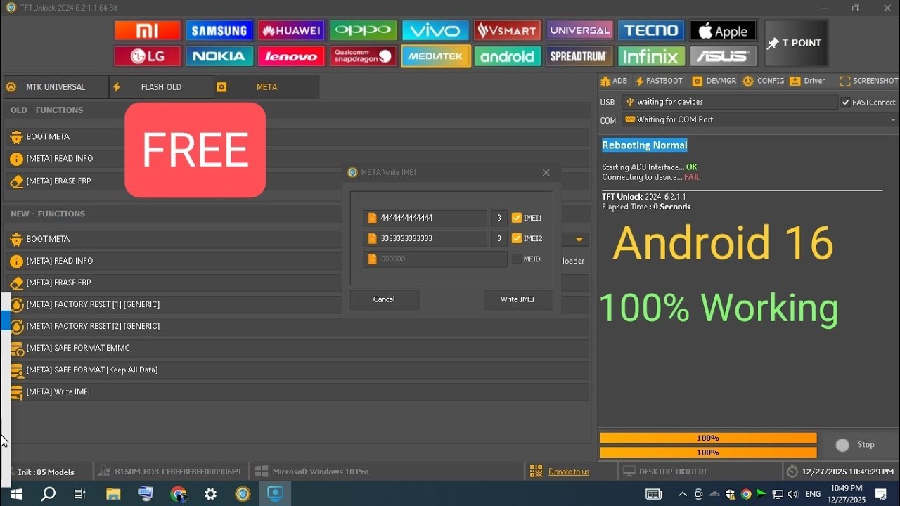 How to Repair IMEI Free with TFT Unlock Tool | All Samsung Android 16 FRP Bypass 2026