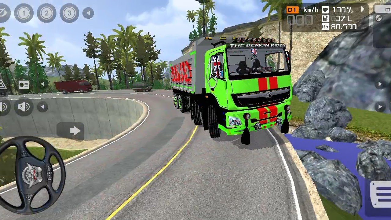 INDIAN TRUCK 6×6 BHARAT BENZ || SAND TRANSPORT IN EXTREME LEVEL MOD || BUS SIMULATOR INDONESIA GAME 
