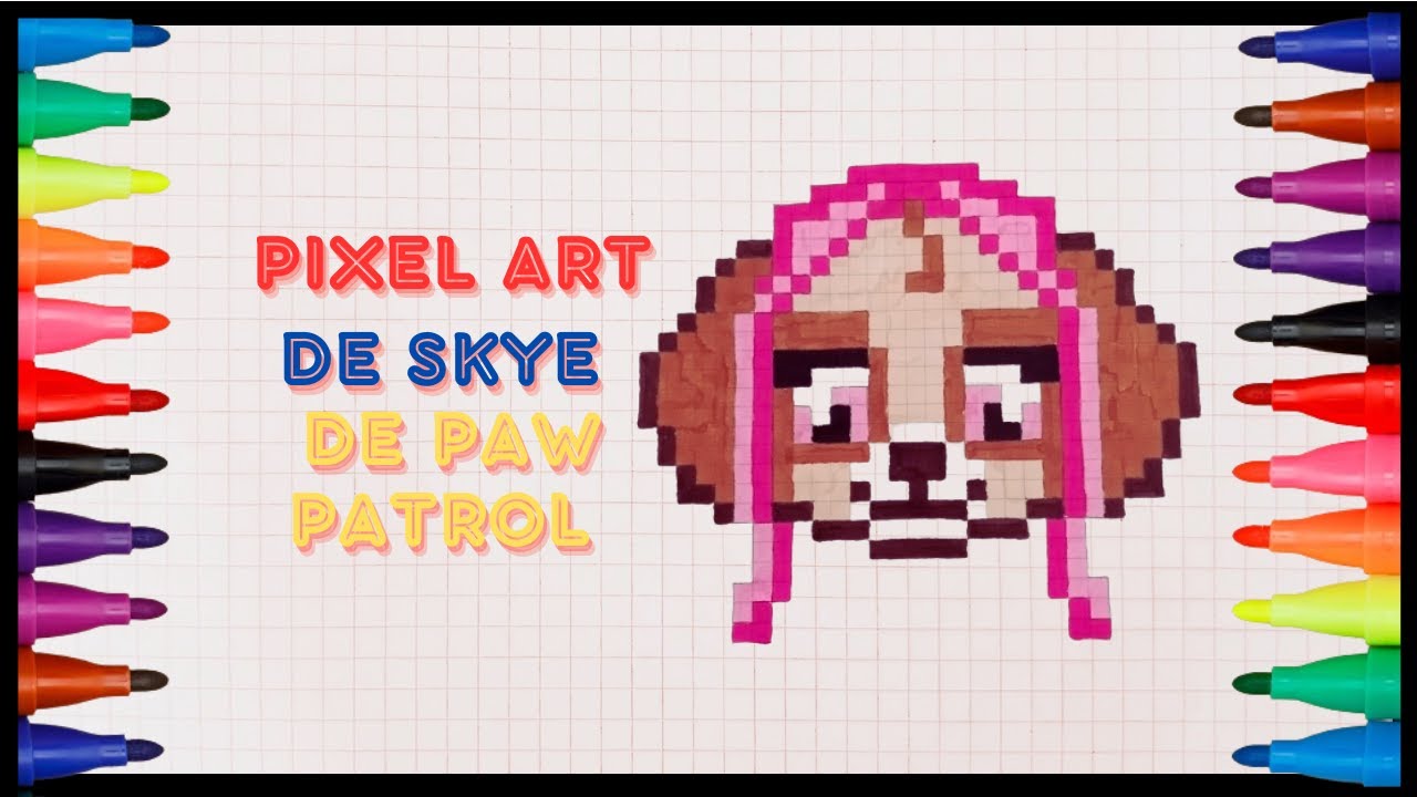 Como dibujar a SKYE de PAW PATROL en pixel art Tutorial#como #dibujar #pixelart #drawing#artutorial