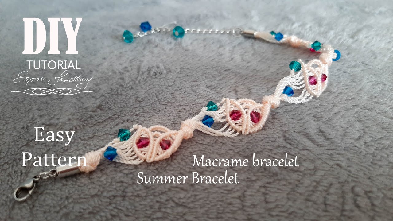 Makramowa bransoletka tutorial / Makrame bracelet tutorial DIY/ Summer bracelet DIY