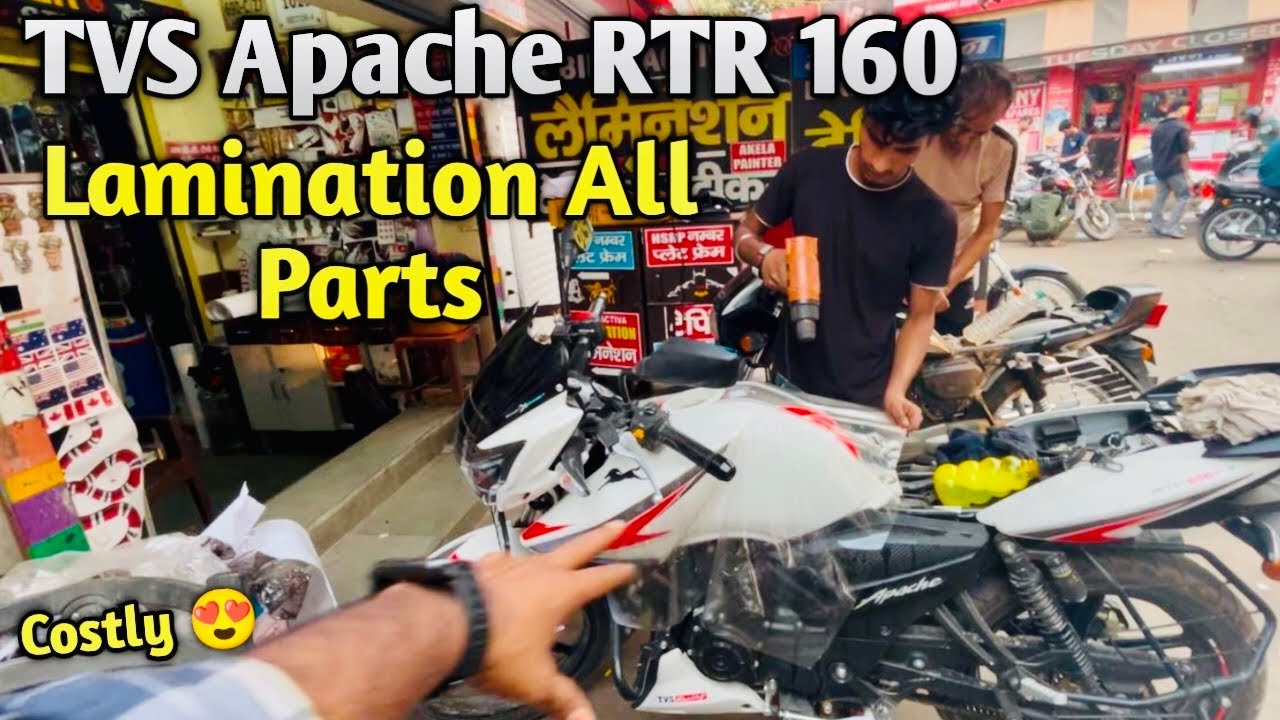TVS Apache RTR 160 New Model 2024 || Lamination Installation || Wrap Sticker 💥