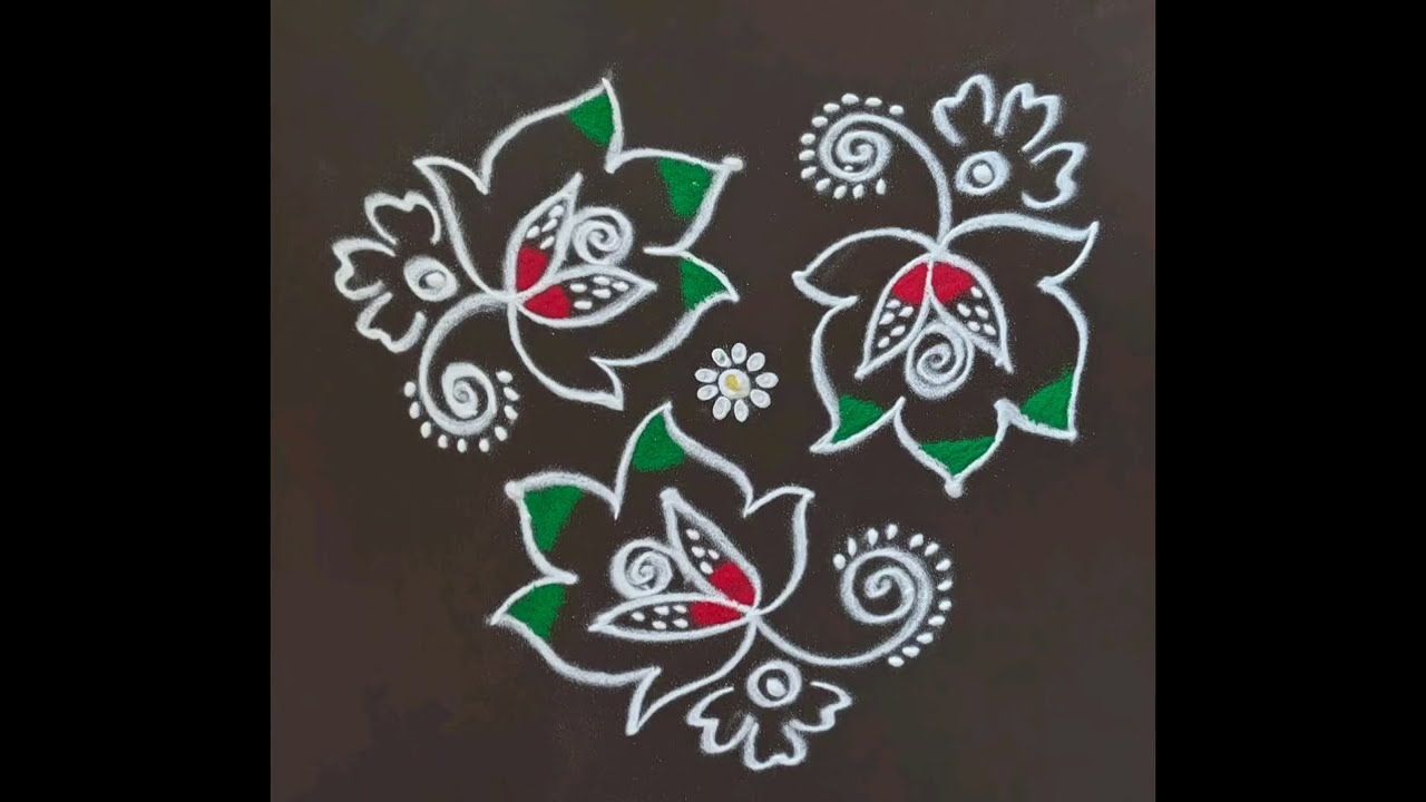 5*3 dot's Friday flower rangoli design 🌸//Rangoli // Beautiful rangoli  @tararangoliworld35