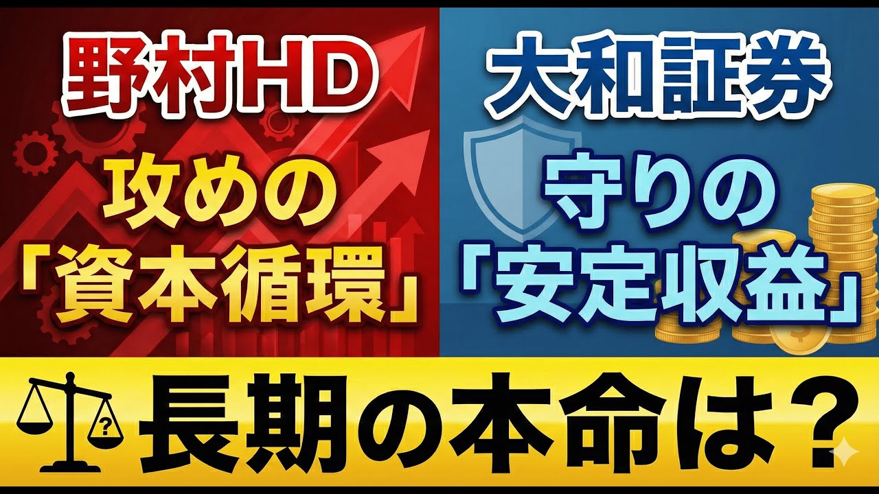 【野村HD vs 大和証券】野村の&ldquo;資本循環&rdquo;大和の&ldquo;安定収益&rdquo;長期投資ならどっち？