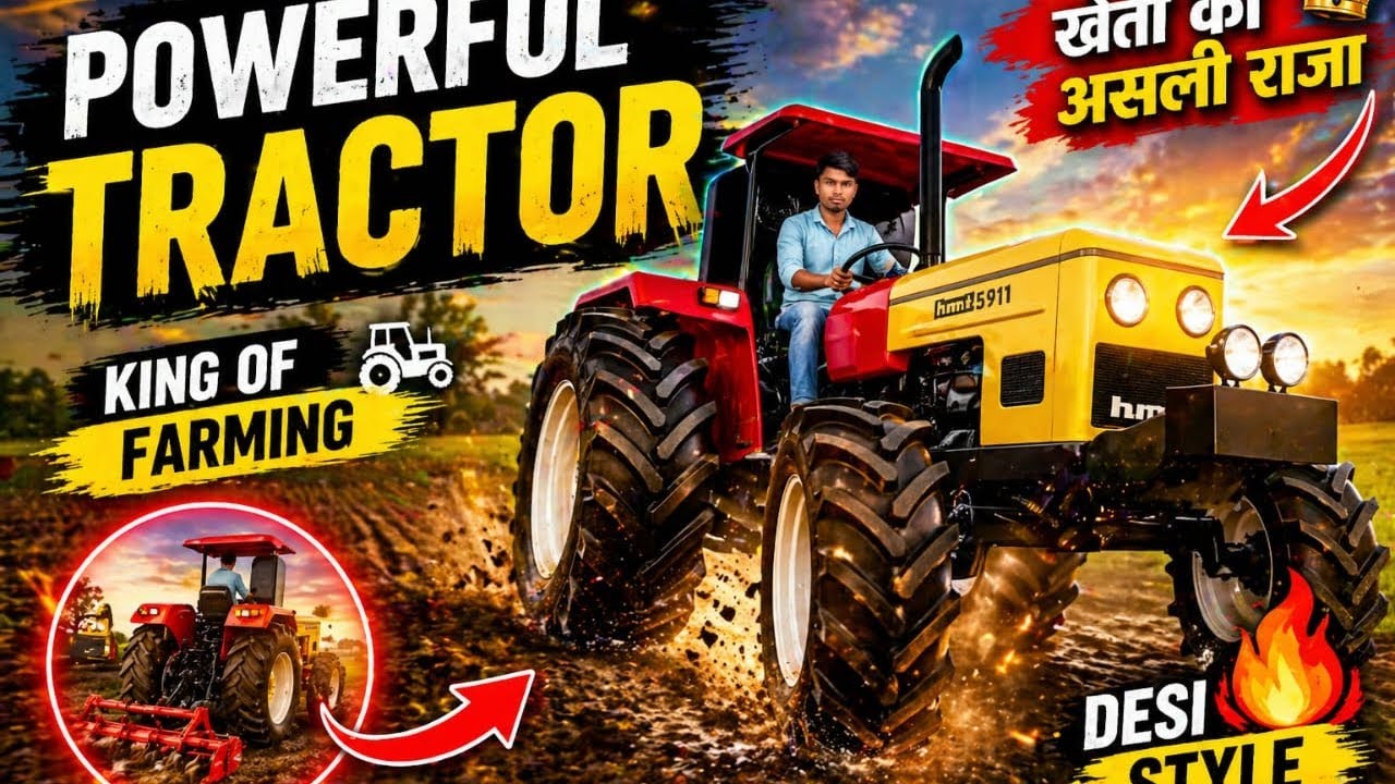 &ldquo;Danger Tractor Stunt 😱 | Desi Power Full Video 🚜🔥 | Village Tractor Action&rdquo;