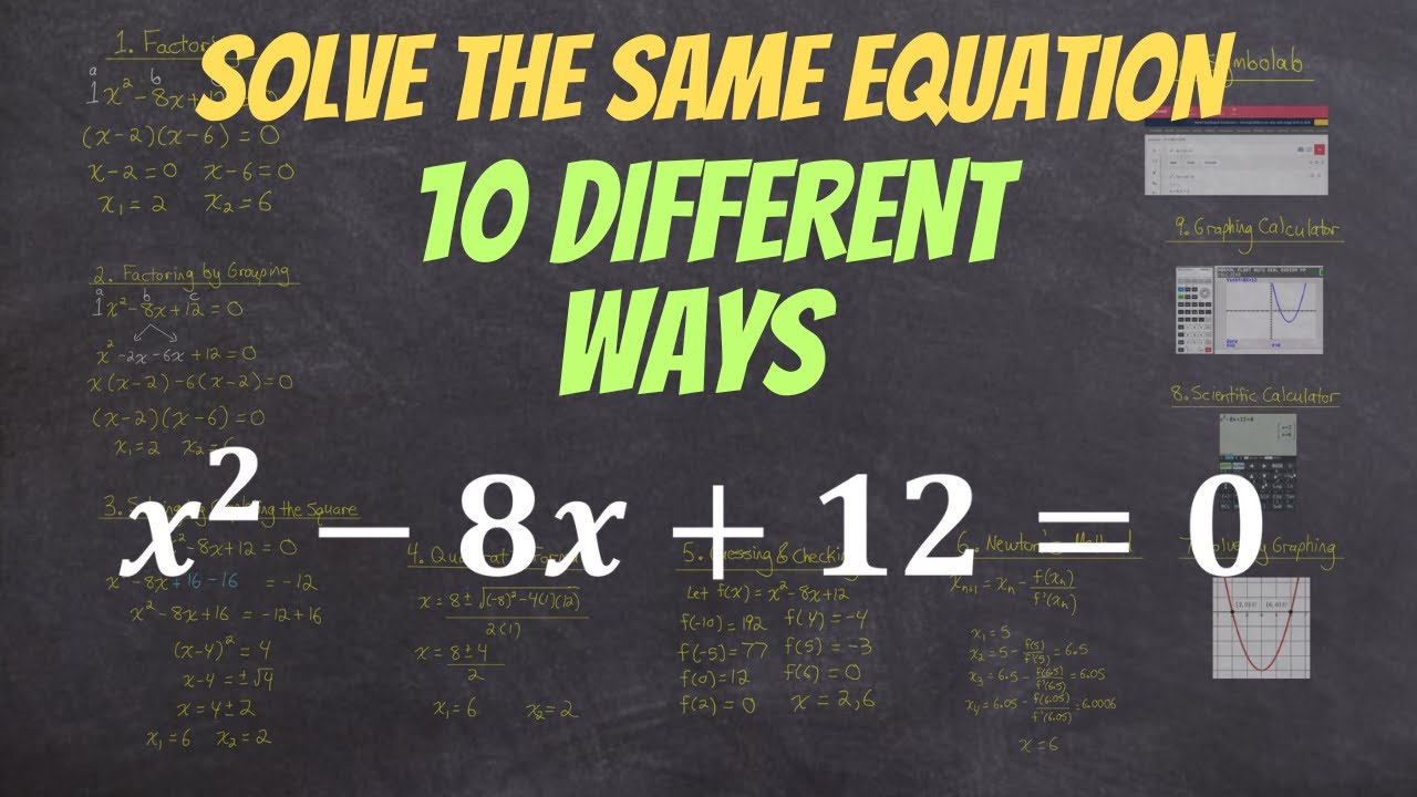 Solving the Same Quadratic 10 DIFFERENT WAYS | jensenmath.ca