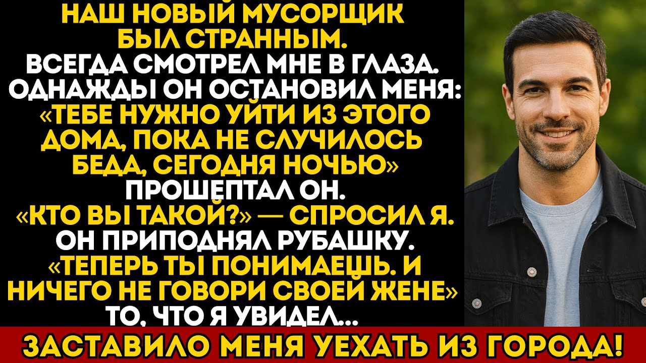Новый мусорщик велел мне покинуть дом. Когда он поднял рубашку, всё стало ясно...