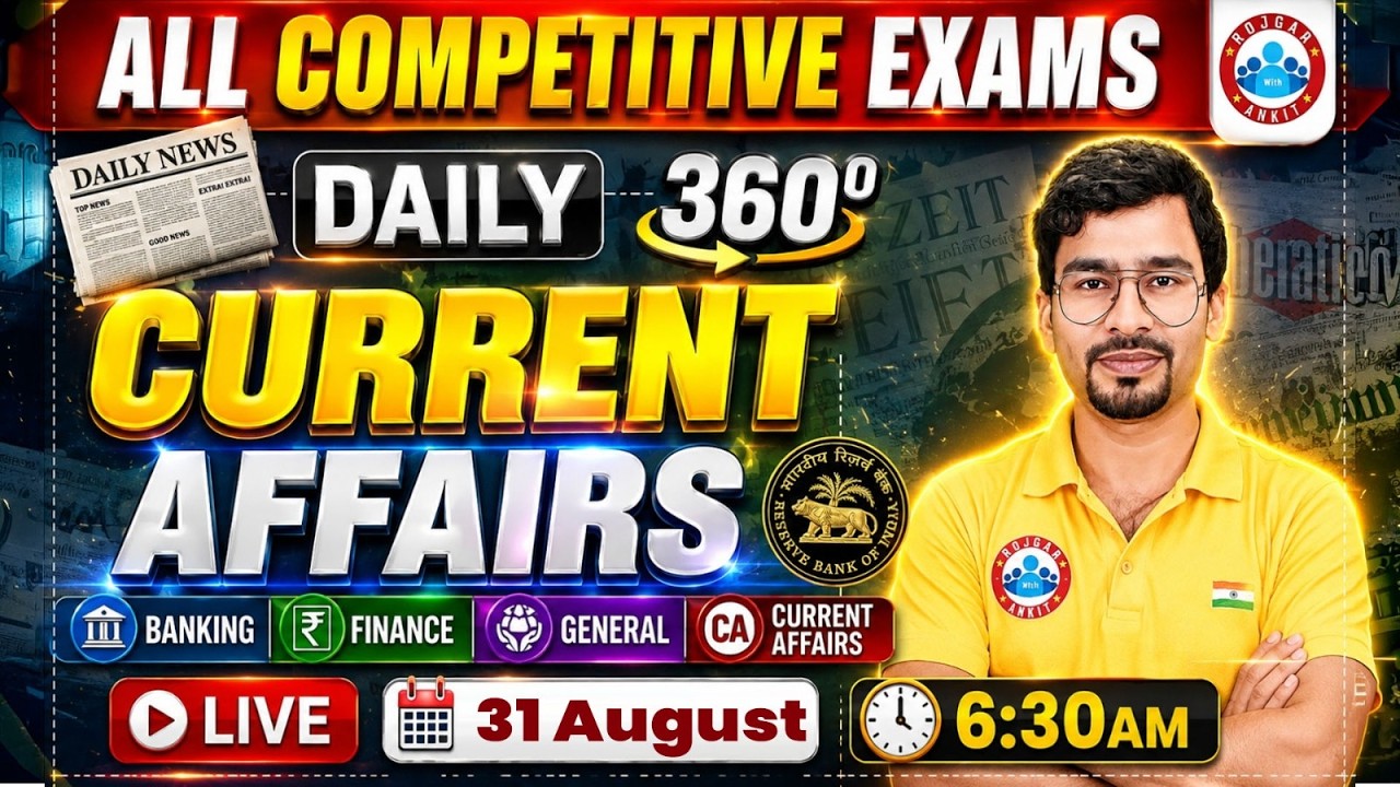 Current Affairs Today | 31 August Current Affairs 2026 for Bank Exams | Daily Current Affairs 2026