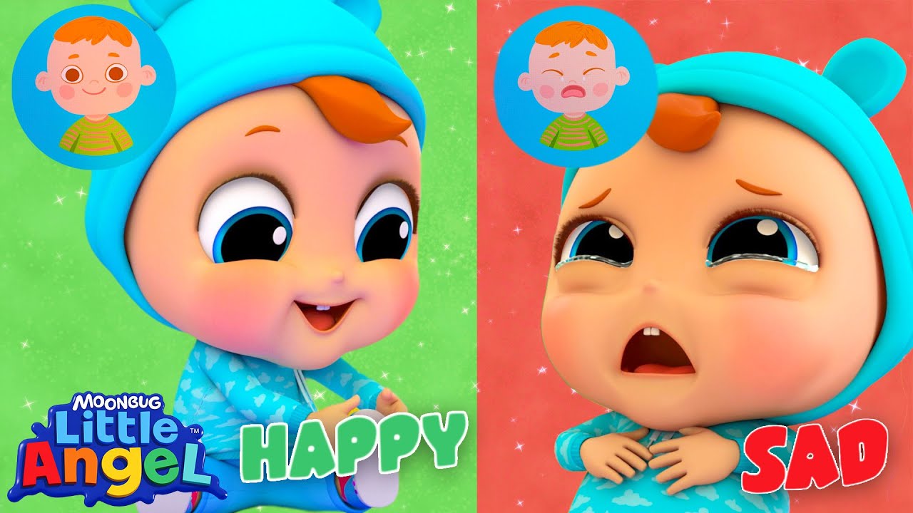 Emotions and Feelings Song 🤣 Little Angel Nursery Rhymes | Emotions For Kids | Toddler Learning