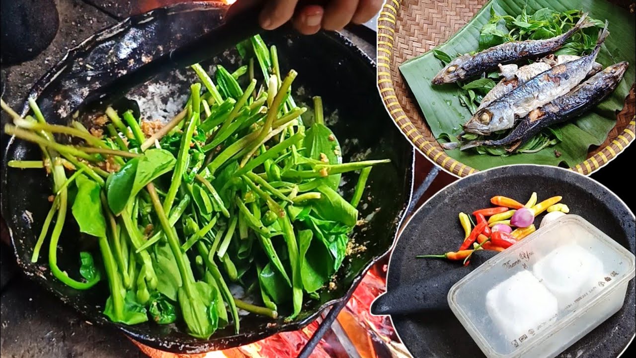 SAYUR KEBEBASAN‼️ Siapapun boleh ambil, genjer tumis saus tiram lauk ikan pindang