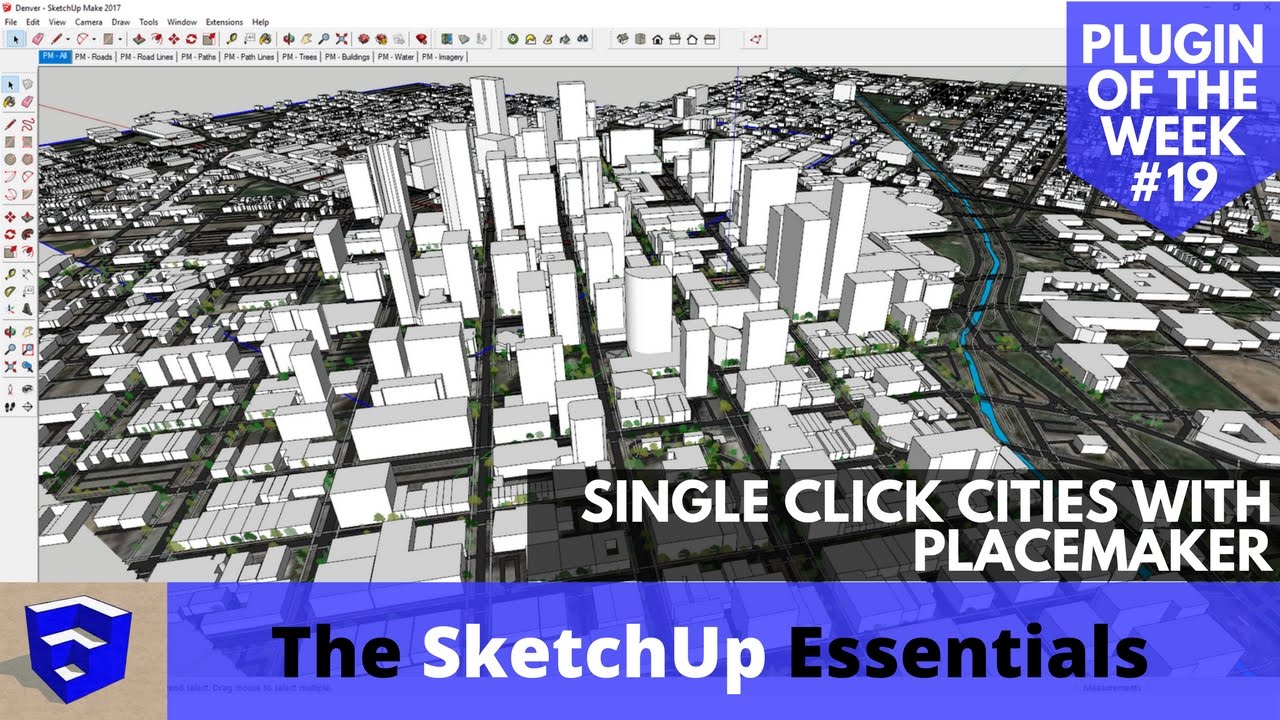 EASY CITY CREATION in SketchUp with Placemaker - One Click Cities!