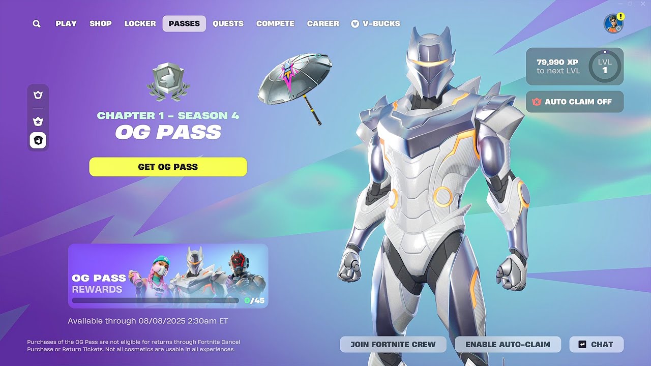 FULL OG Season 4 Pass ALL Tiers & Free Rewards! Fortnite