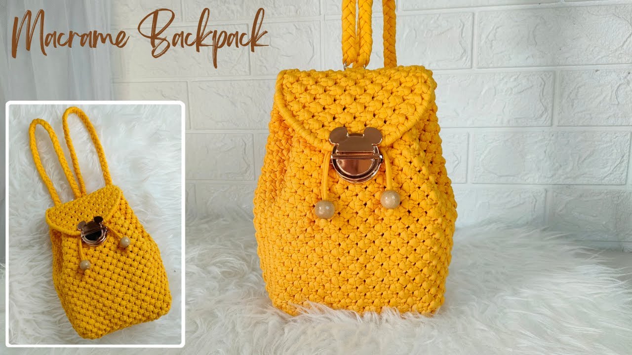 Легкий учебник по рюкзаку Macrame Bucket ||  Мешок пряжи для футболок макраме для начинающих