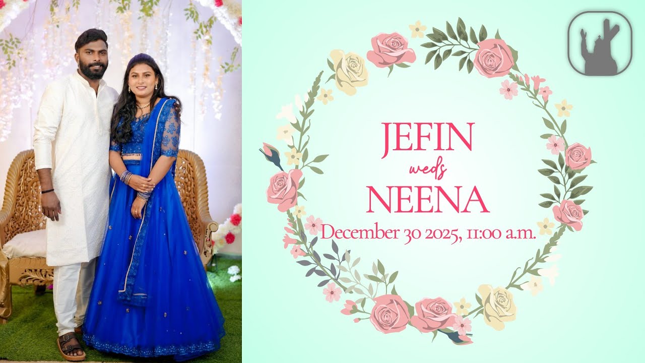 Jefin George weds Neena M | 30-12-2025 | 11:00 am | Madre de Deus Vettucaud