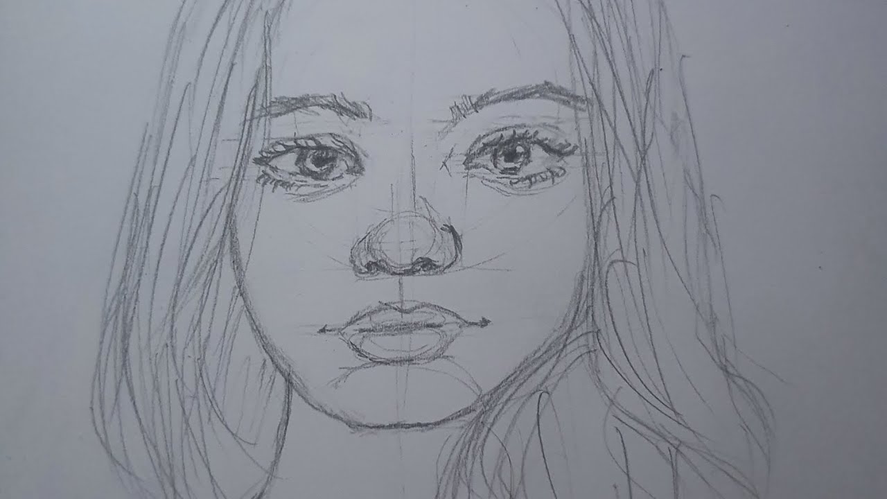 Portrait drawing using, Loomis Method. (No Cuts. No Sound.)