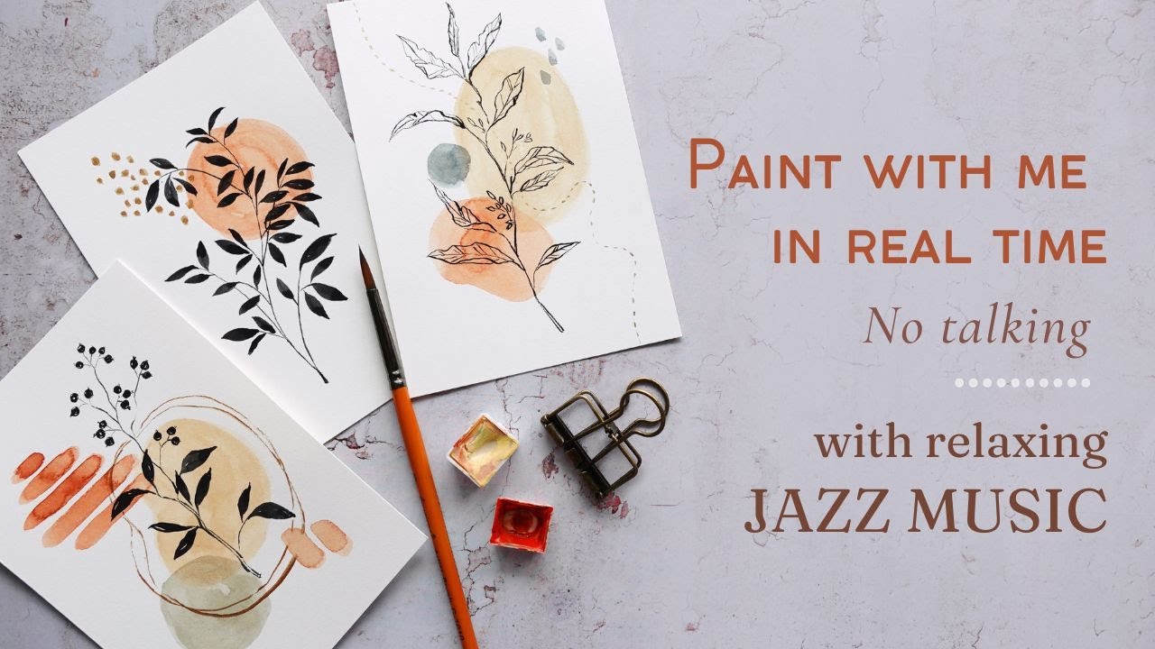 Real time paint along with relaxing Jazz music (no talking)