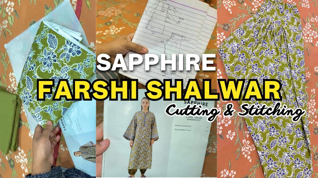 Sapphire Winter Collection | Farshi Shalwar Cutting & Stitching | Khaddar Fabric | FirstWinterDress