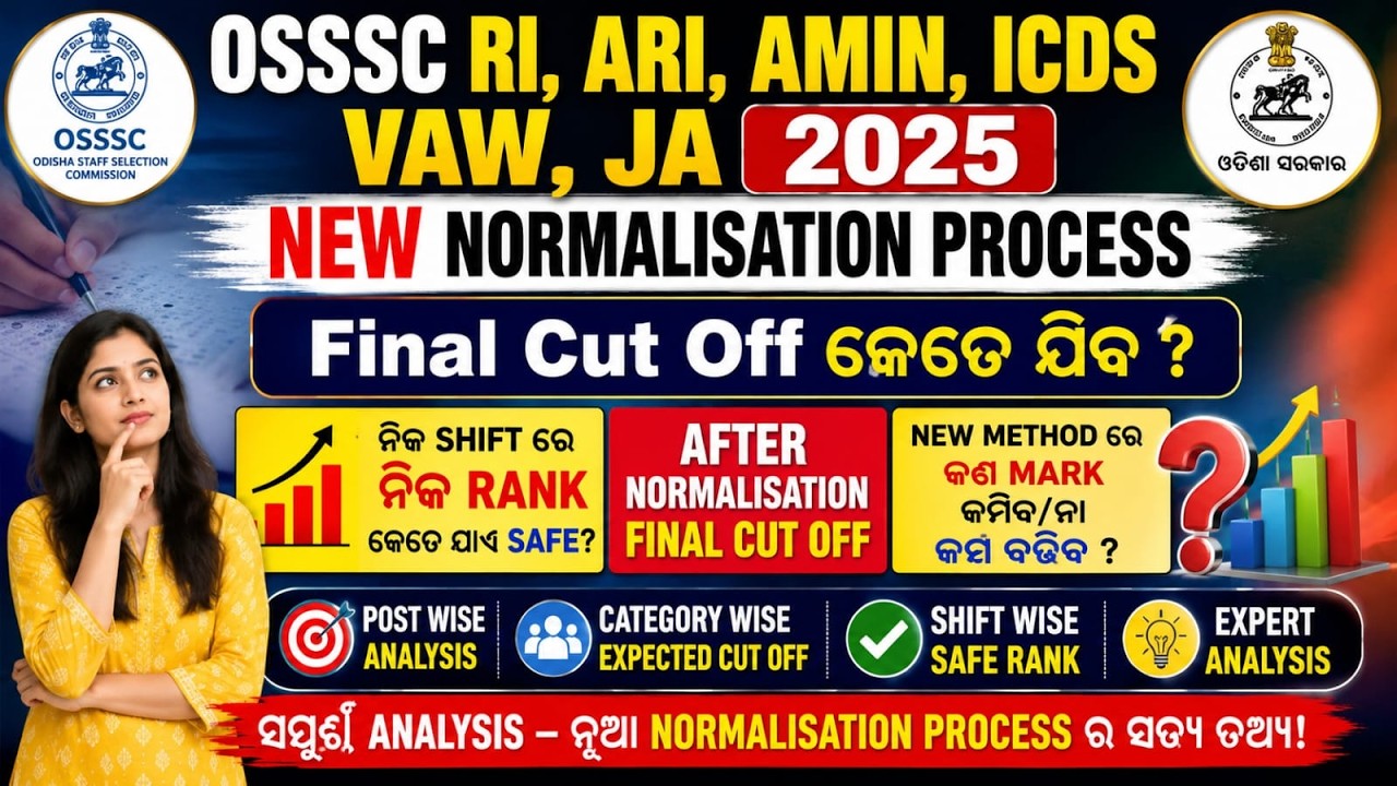 OSSSC RI 2025 New Normalisation |Mark କମିବ ନା ବଢ଼ିବ?Expected Final Cutoff,Percentile Based Selection