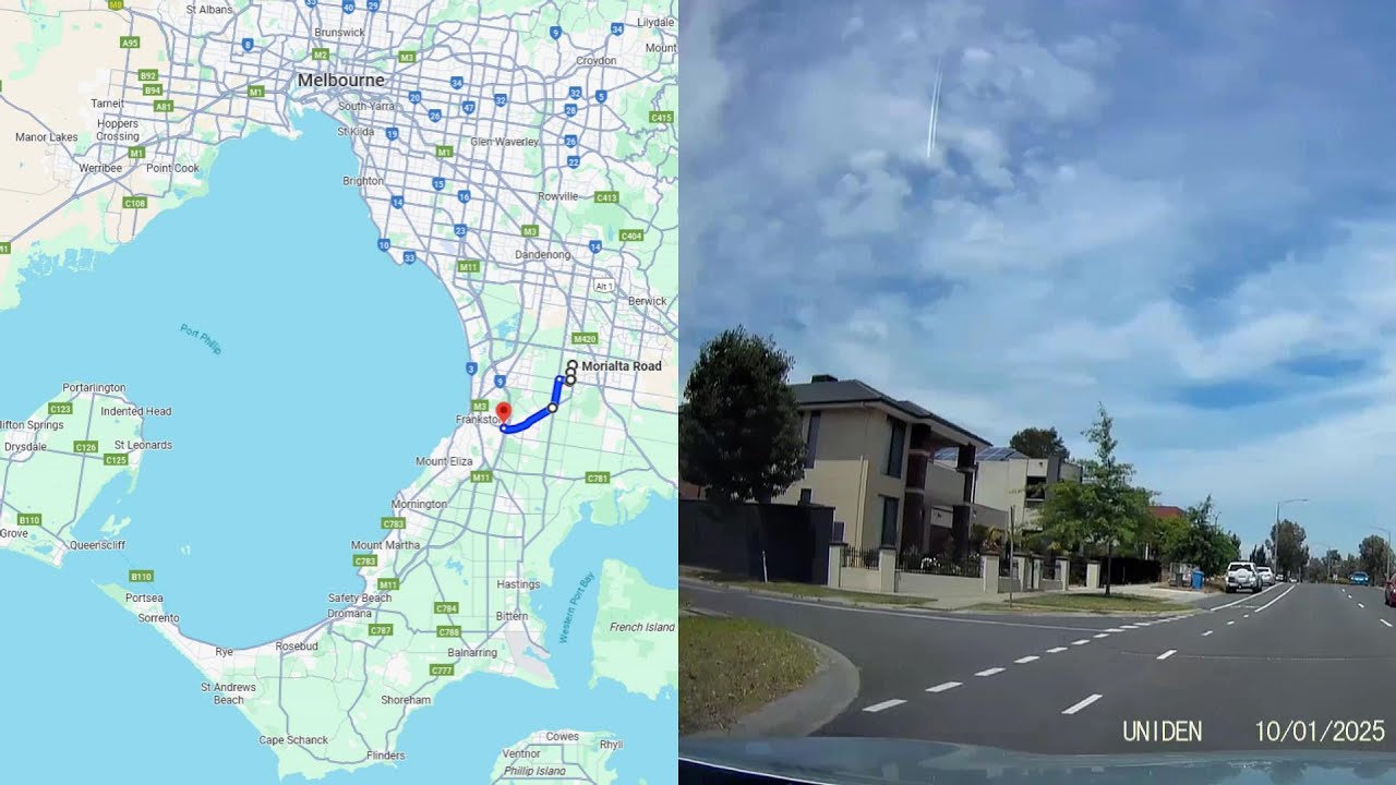 4K Dash cam Australia Victoria, Melbourne. Driving from Cranbourne West to Frankston.