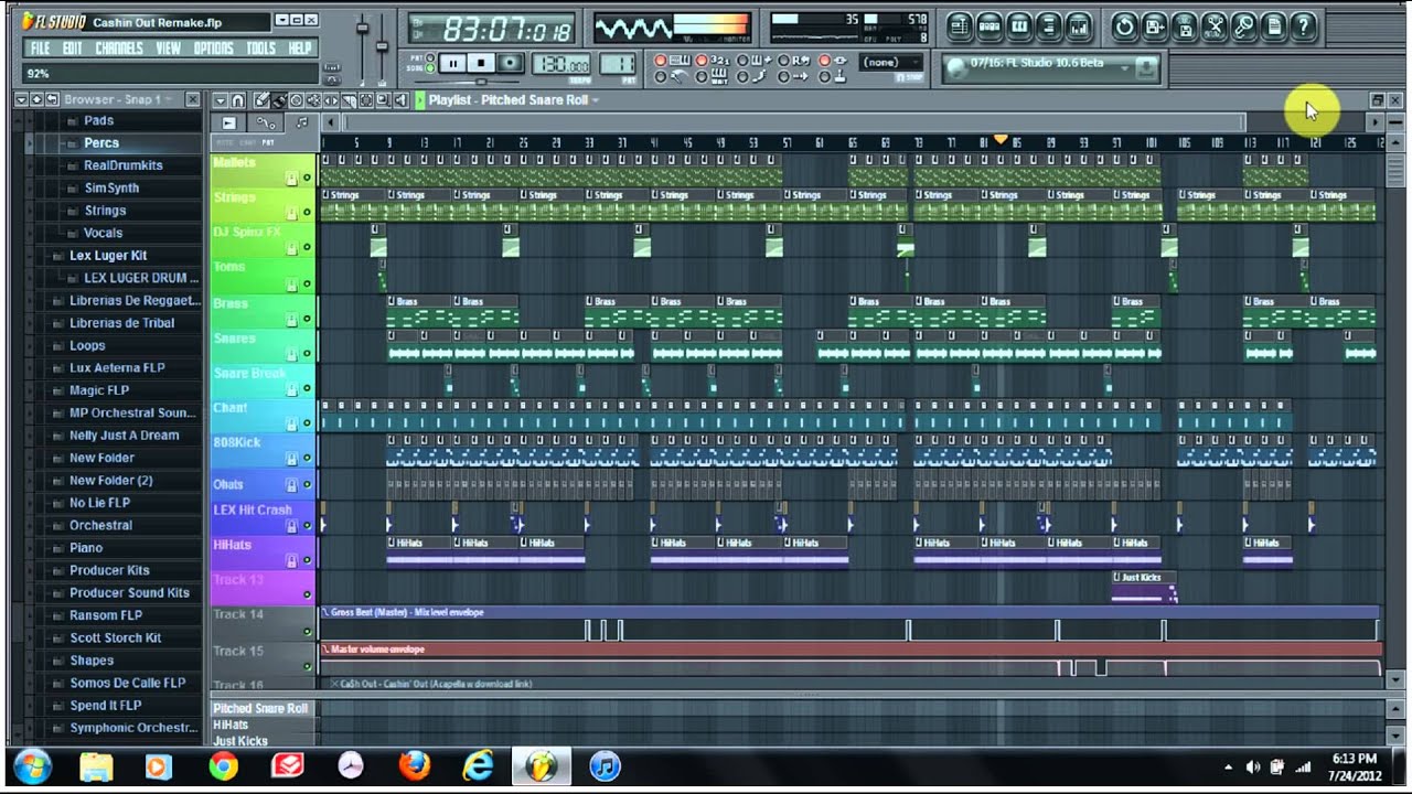 Ca$h Out-Cashin Out Instrumental Remake On FL Studio 10 (Free FLP Download)