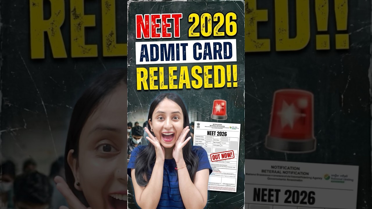 NEET 2026 Admit Card Released🔥| Download Now !! #neet2026 #admitcard #update #releasedate #nta #yt