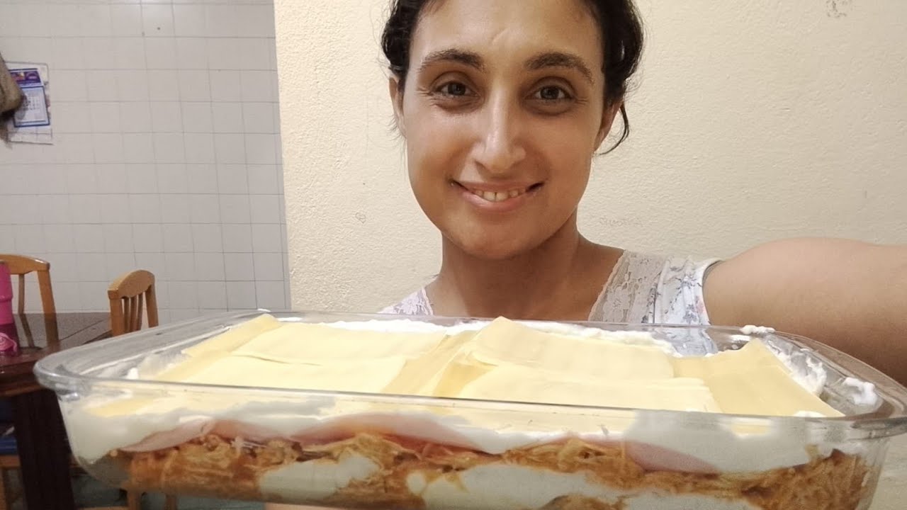 Lasanha de frango fácil rápido 