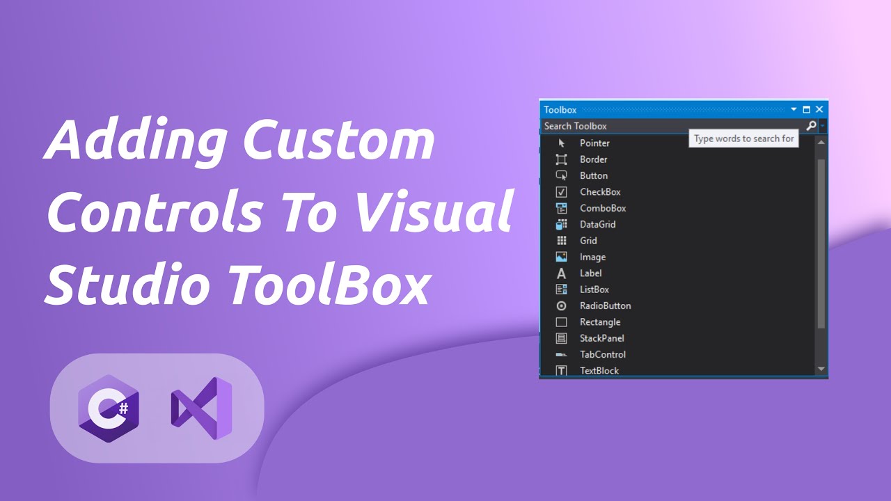 Добавление пользовательских элементов управления в панель инструментов Visual Studio