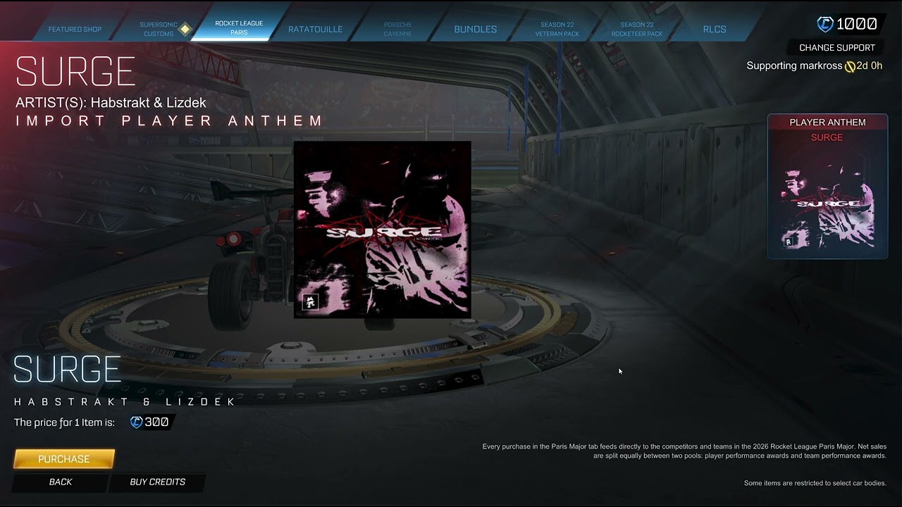 Rocket League Item Shop: Surge by Habstrakt & Lizdek (Player Anthem)