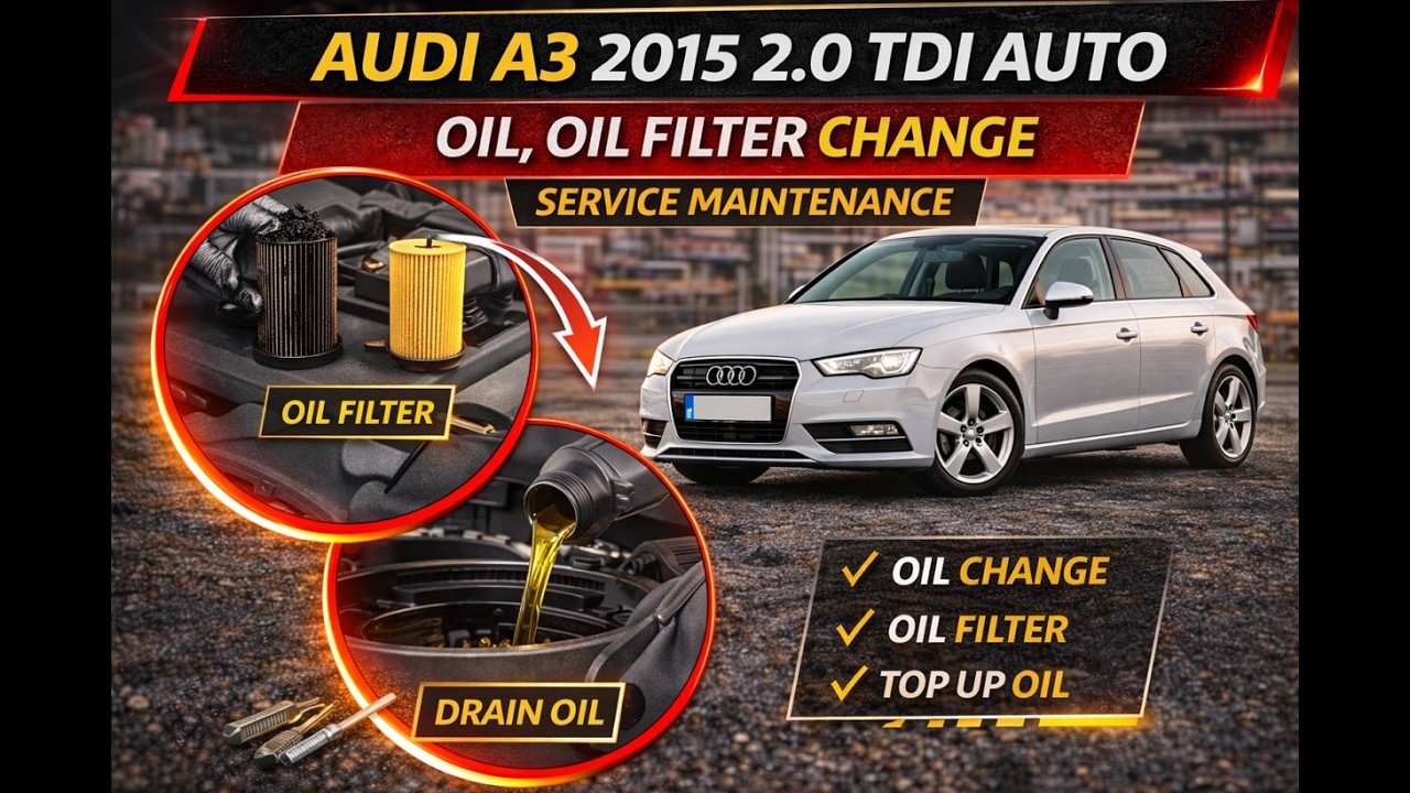 Audi A3 2015 2.0 TDI автомат, замена масла, масляного фильтра, техническое обслуживание