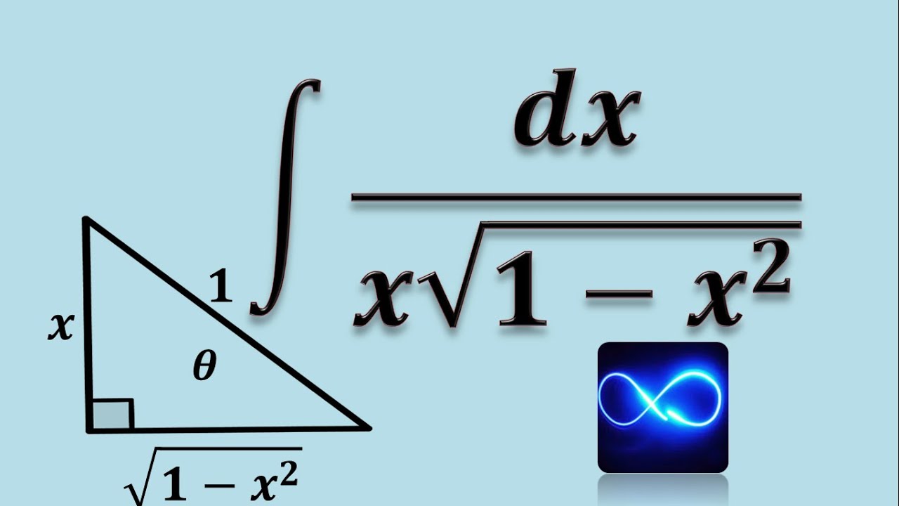 205. Интеграл от dx между x, корнем из 1 - x ^ 2. ТРИГОНОМЕТРИЧЕСКАЯ ЗАМЕНА. РЕШЕННОЕ УПРАЖНЕНИЕ.