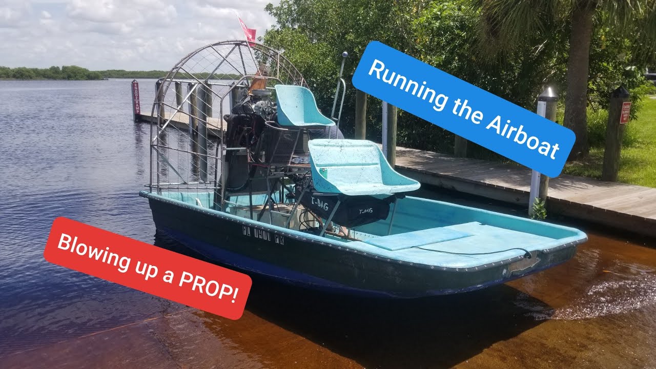 Blowing up the prop on my Airboat! Running the new prop.