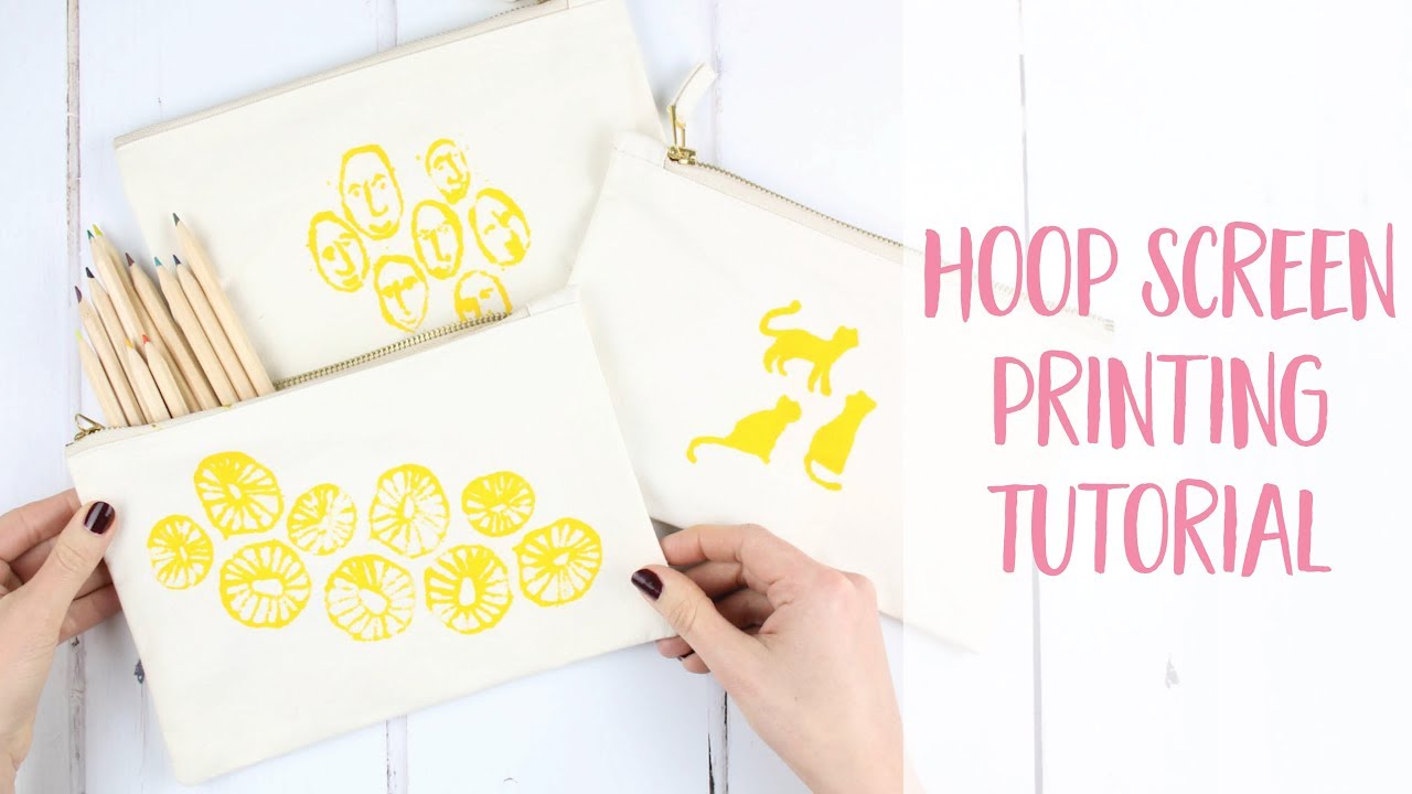 Hoop Screen Printing on Fabric How to DIY Tutorial | Craftiosity | Craft Kit Subscription Box