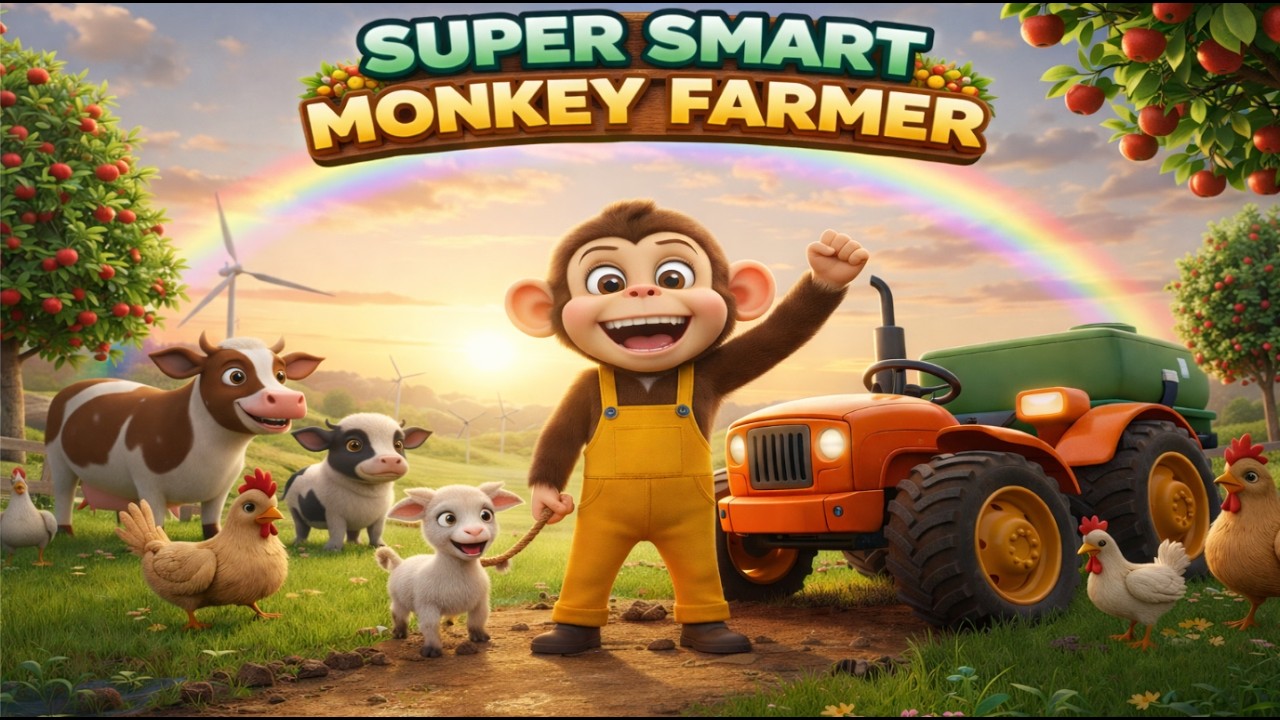Cute Monkey Farm Story : Amazing Farm Rescue Mission | Kids Farm Life Adventure !