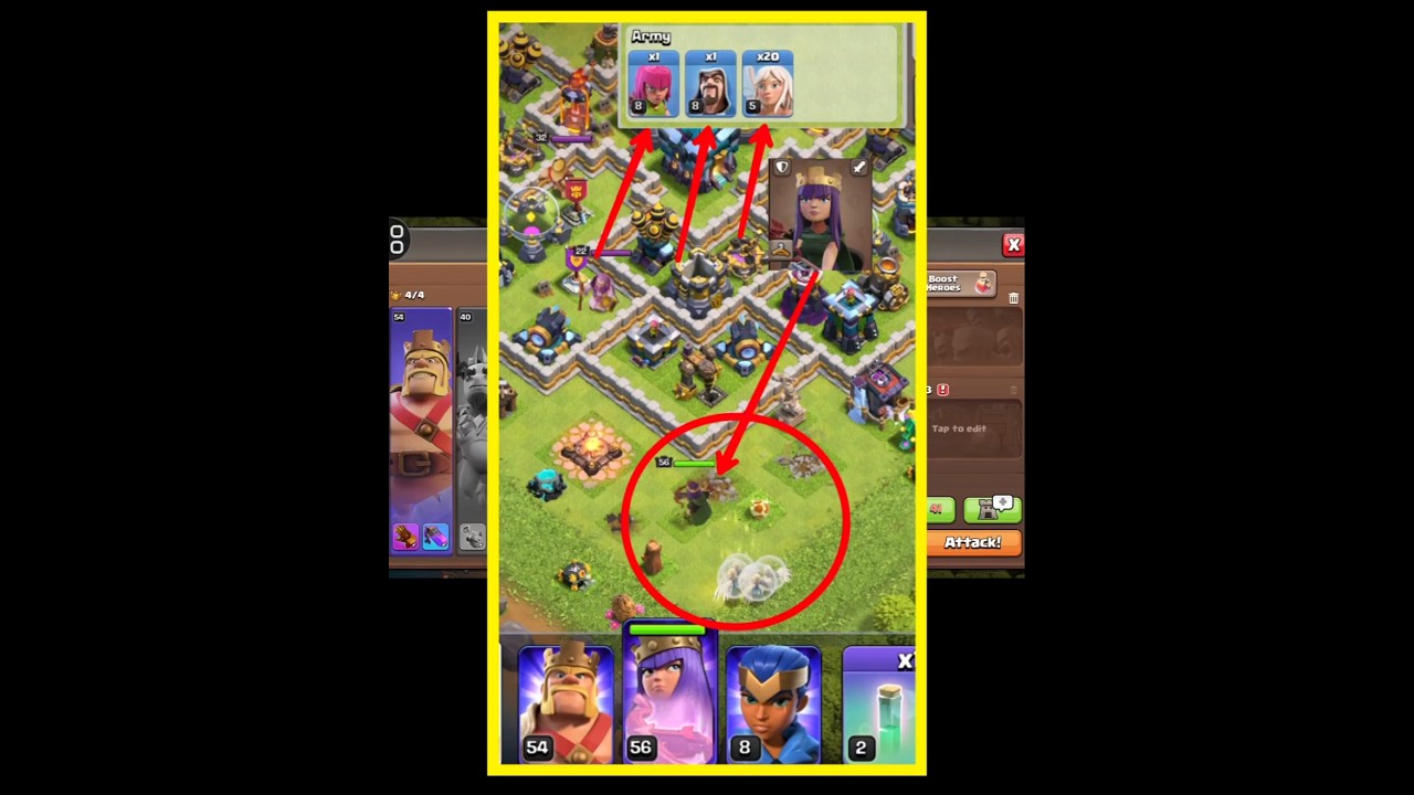 Archer queen and healer #clashofclans #cocneweventattack #coc