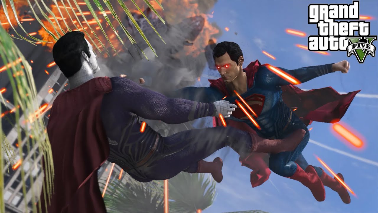 SUPERMAN (HENRY CAVILL) VS BIZARRO IN GTA 5 - DCEU