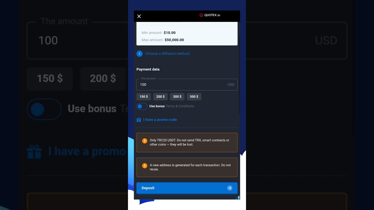 Quotex 95% deposit 🎁💰🤑 bonus code: starting from $10 deposit claim it now!!!
