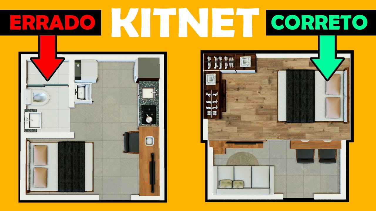 PLANTA BAIXA DECORADA: KITNET 4x4 [ VANTAGENS DO MEZANINO ]