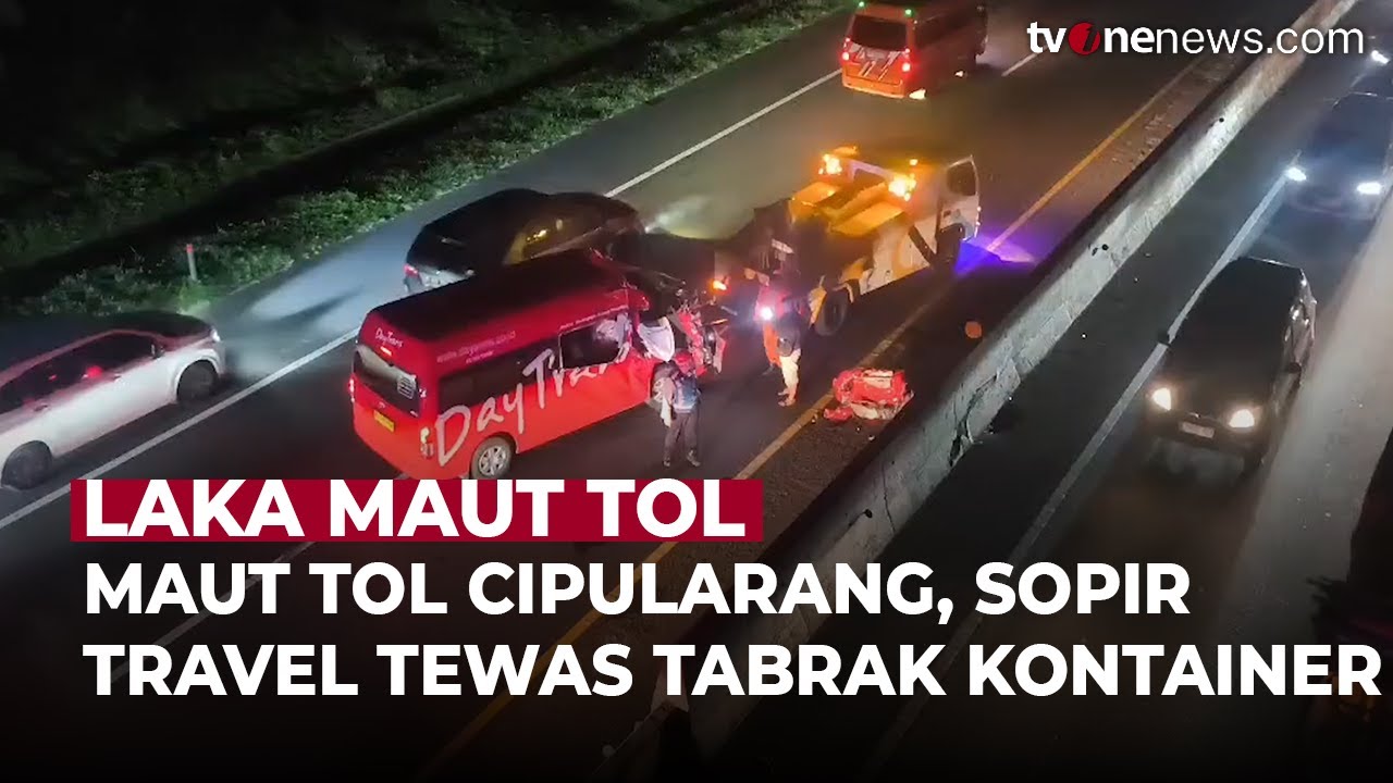 Horor! Minibus Travel Hantam Kontainer di Tol Cipularang, Sopir Tewas Terjepit | OneNews Update