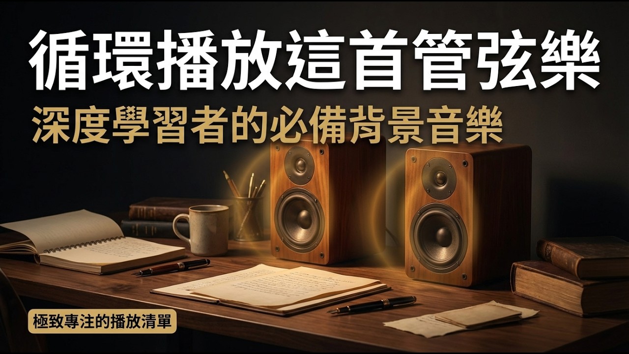 書桌前的實木音箱播放這陣漸強的定音鼓，瞬間進入極致的心流狀態｜適合寫作、編程與深度思考的無人聲管弦樂｜隔絕焦慮的專注BGM