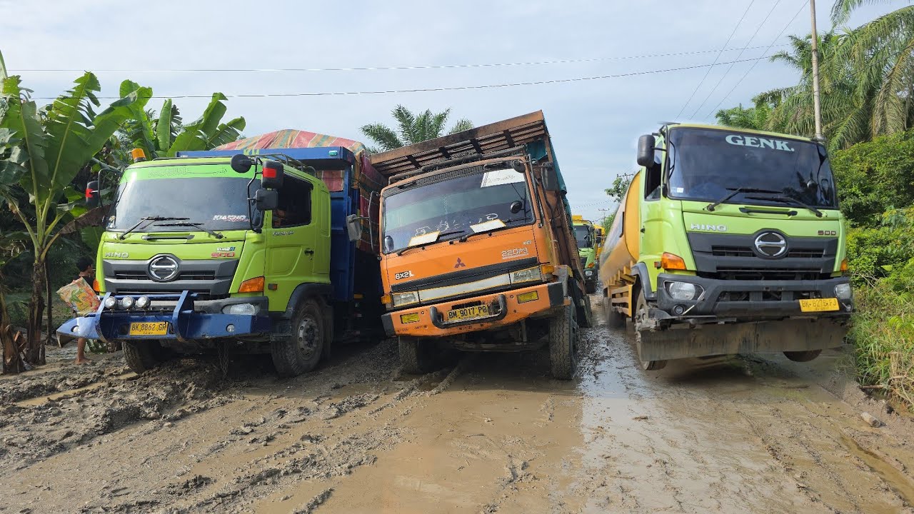 Situasi Semakin Kacau || Truck Jumping Dan Gantungan Mesin Patah Akibat Jalan Semakin Rusak