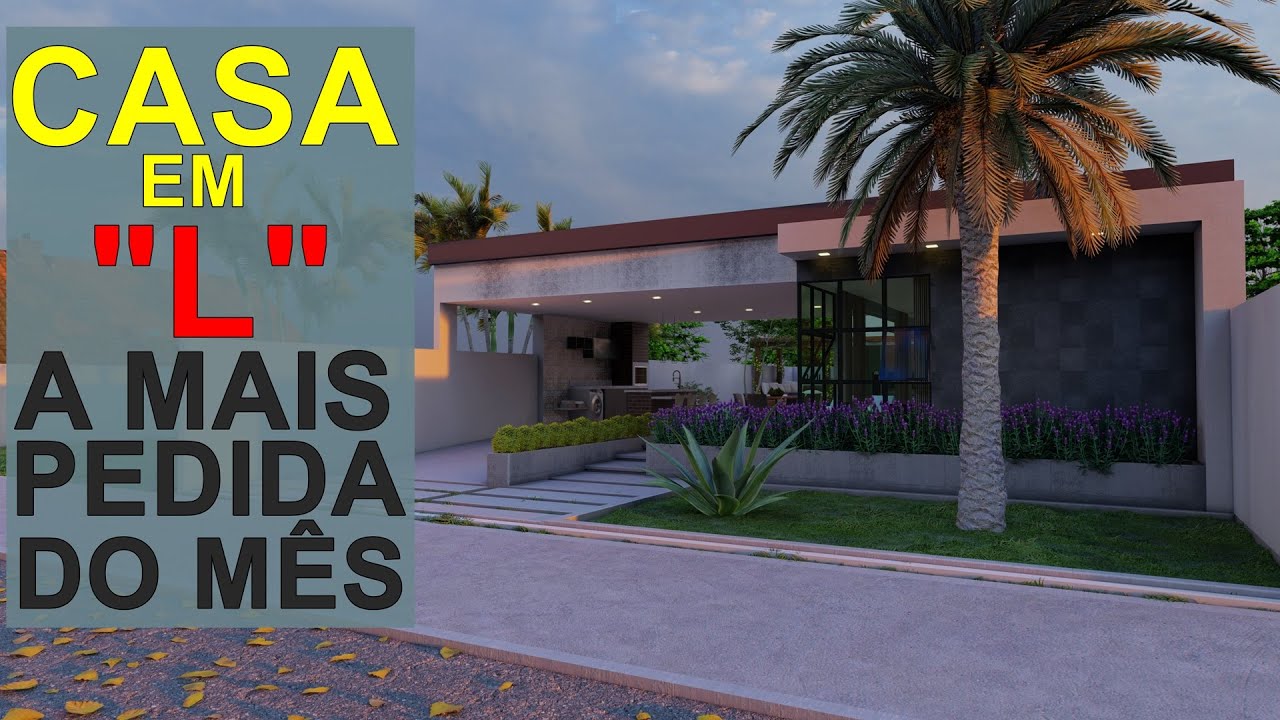 Casa em L, 3 quartos 103 m&sup2; | CASA COM PISCINA E SU&Iacute;TE | casa do lago.
