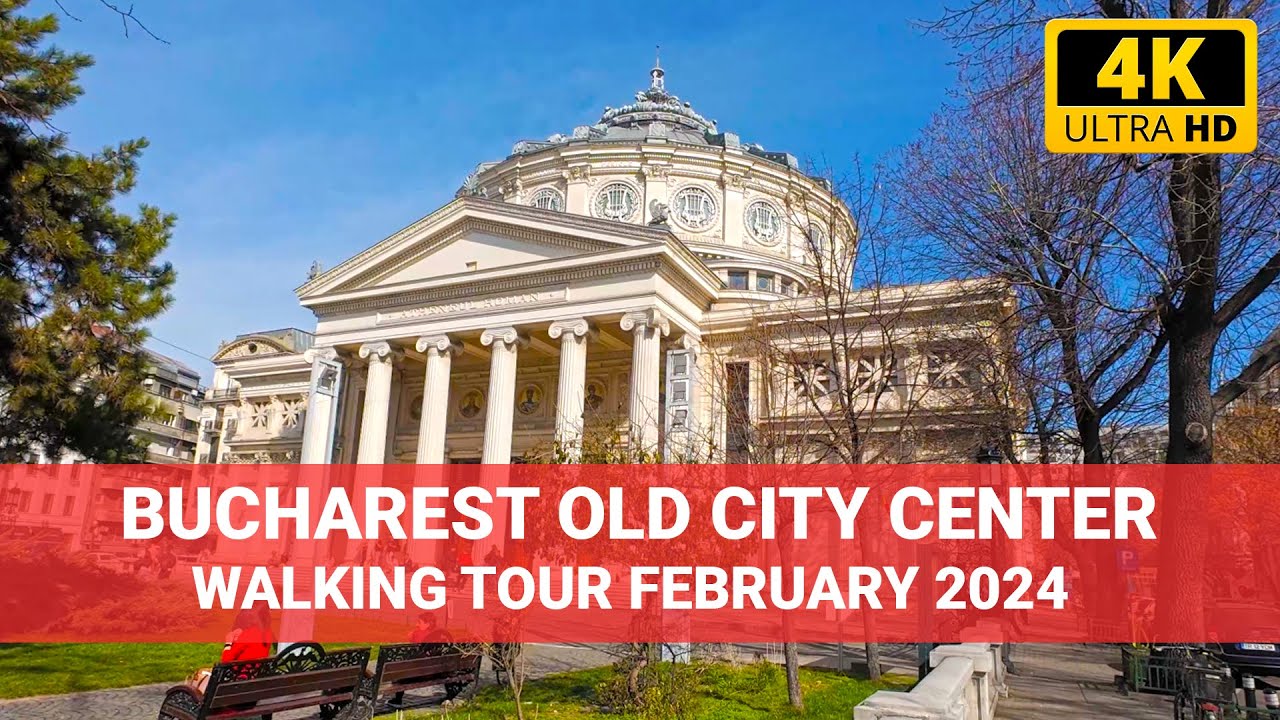 4K BUCHAREST - OLD CITY CENTER 🇷🇴 Walking Tour February 2024