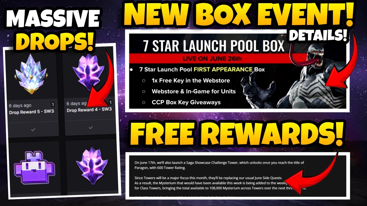 NEW Box Event Details REVEALED! | FREE Towers Rewards & New Twitch Drops! | MCOC