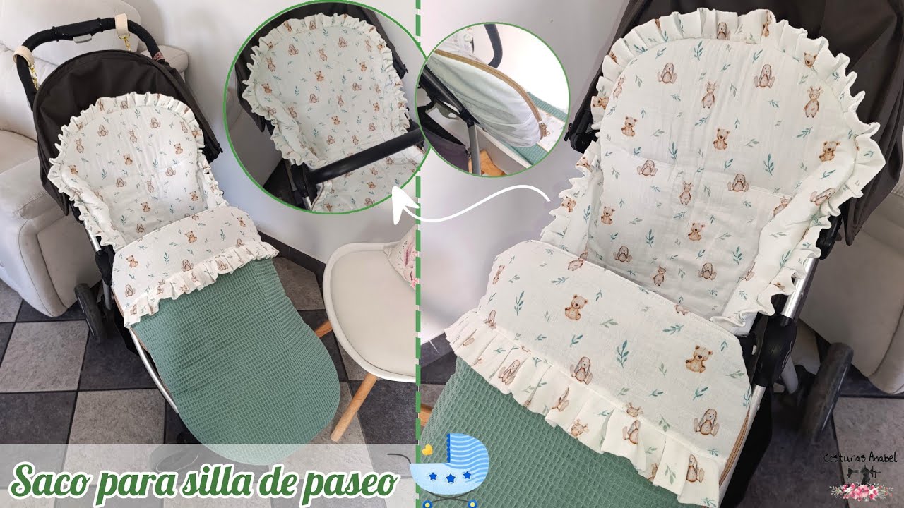 Saco universal para silla de paseo 🪡| Súper fácil 😊 #coser #telas #diy 