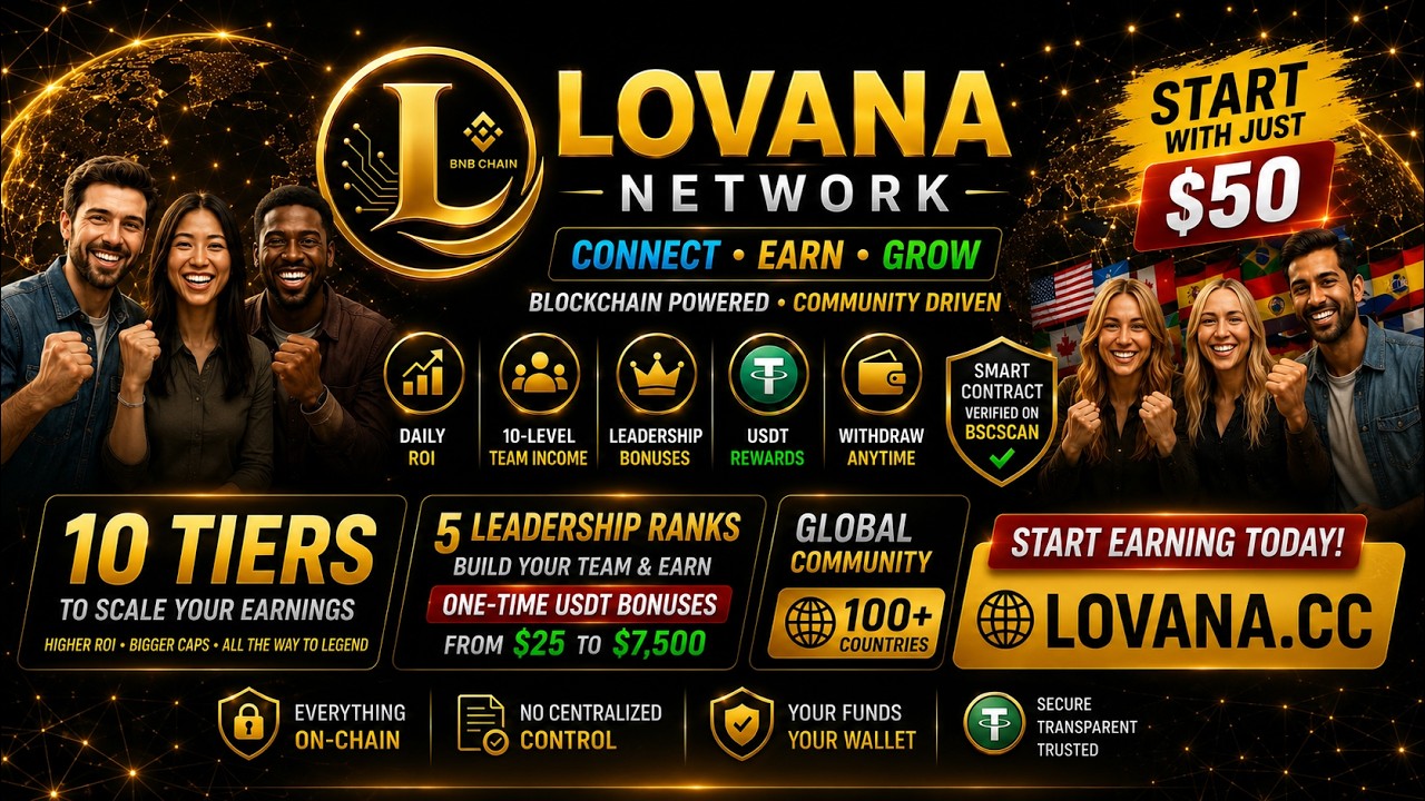 Lovana Network Review | Earn USDT Daily on BNB Chain | Leadership Bonuses & Global Community