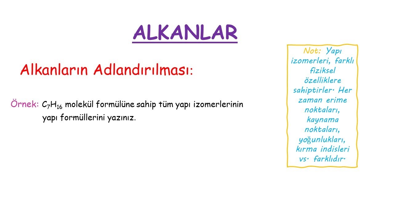 ORGANİK KİMYA| Alkanlar