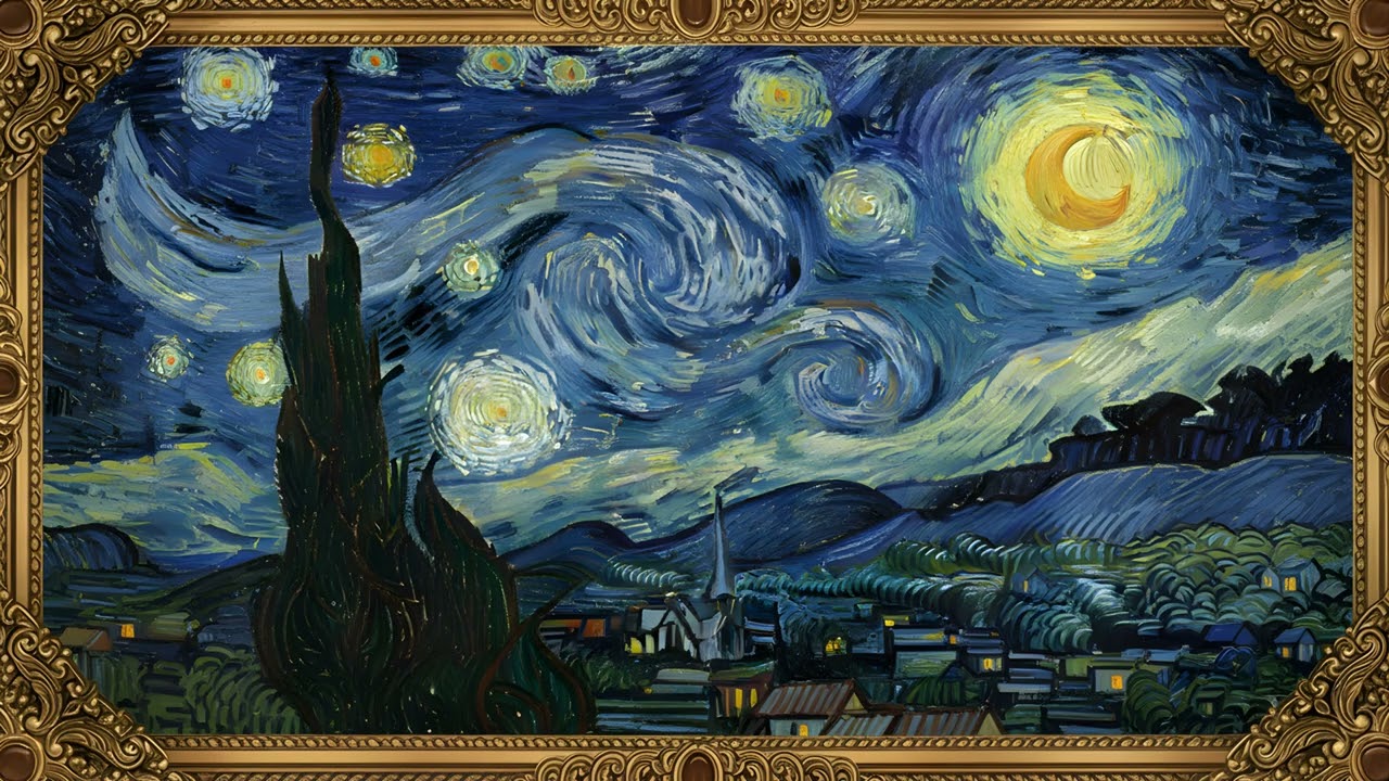 Starry Night by Van Gogh in Ultra-Realistic 8K | Museum-Level Art | 5 Hours  Live Frame TV for Wall