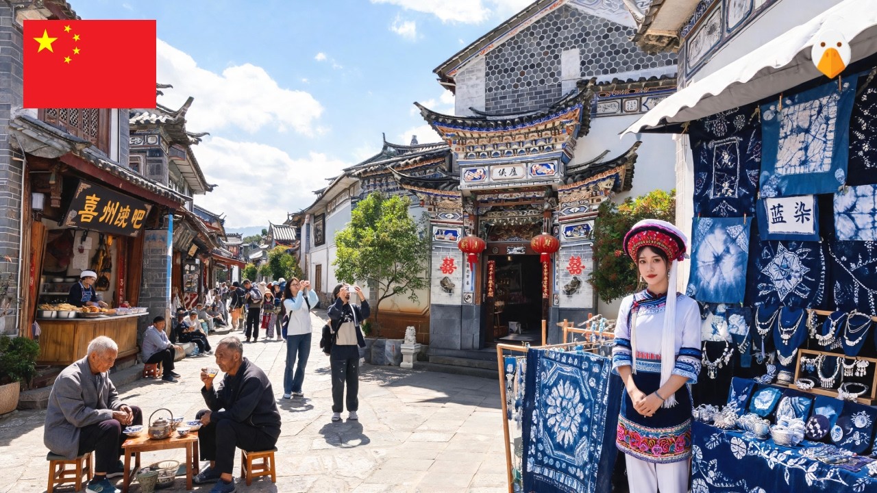 Древний город Сичжоу, Дали🇨🇳 Прекрасный 1000-летний древний город Бай (4K UHD)