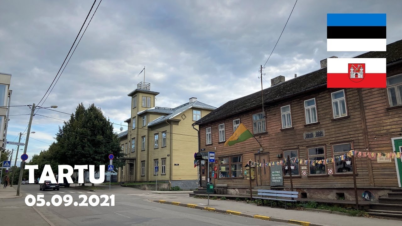 Tartu, Estonia. Walking in the Karlova district. 4K