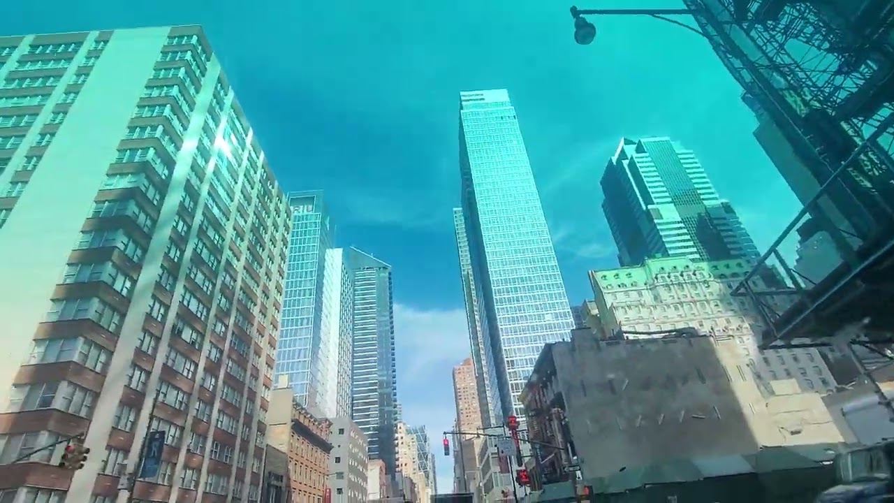 2023 - Průjezd centrem Manhattanu. Drive through midtown Manhattan - RoPoNY